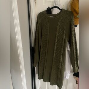 Olive Cable Knit Women's Sweater